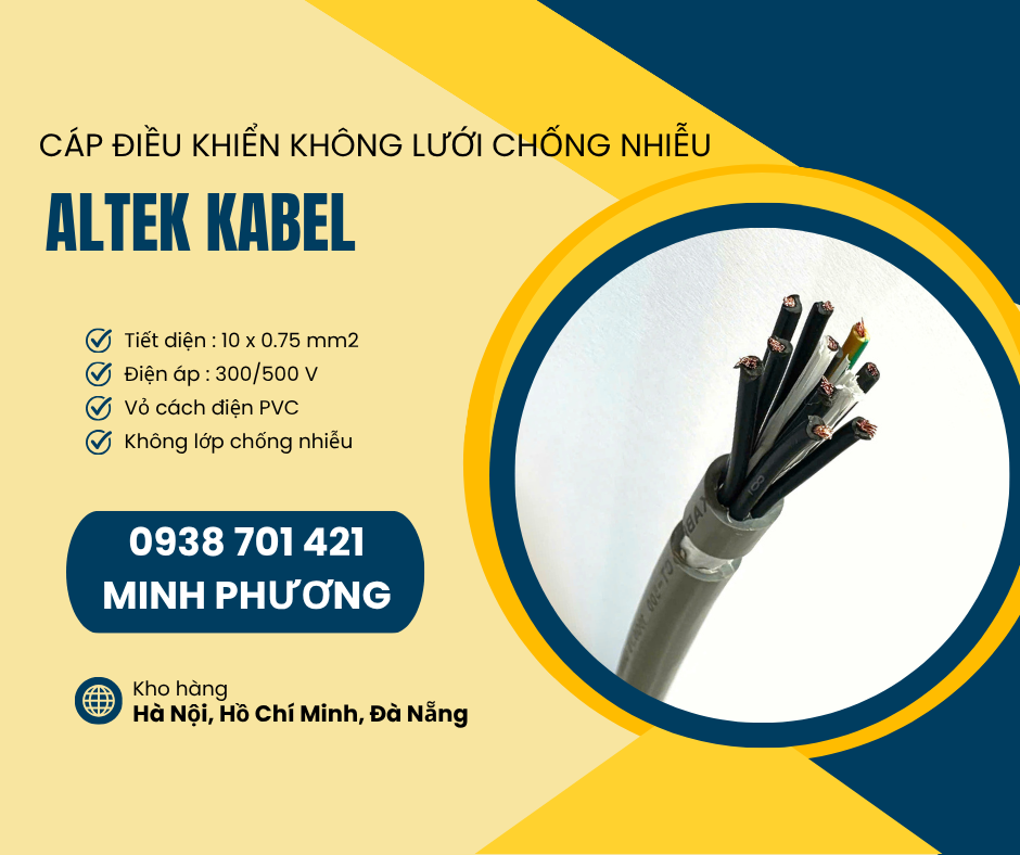 Cáp tín hiệu không lưới chống nhiễu 10x0.75mm2 có sẵn Đà Nẵng, Huế, Bình Định
